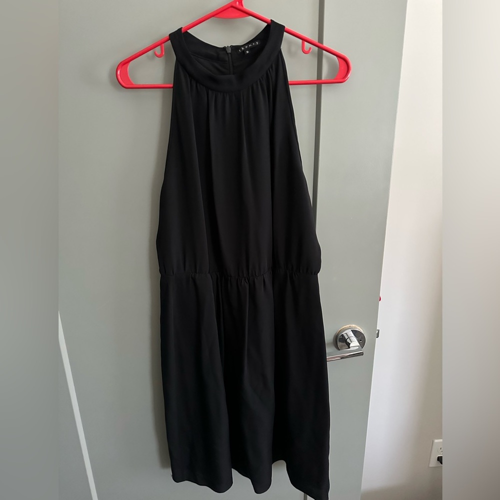 Theory Black Silk Dress Bolero Neckline Size 10